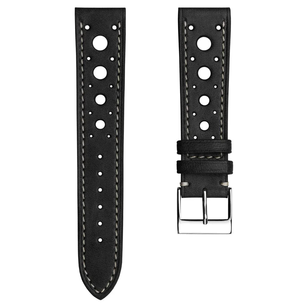 Dây đeo đồng hồ da thủ công Boutsen Cavallo Racing - Màu đen