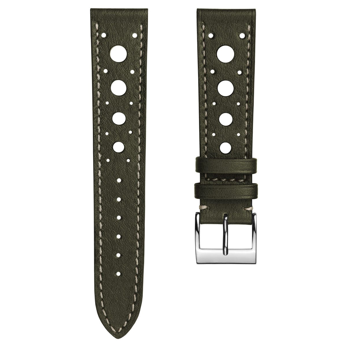 Dây đeo đồng hồ bằng da thuộc thủ công Boutsen Racing - Màu kaki