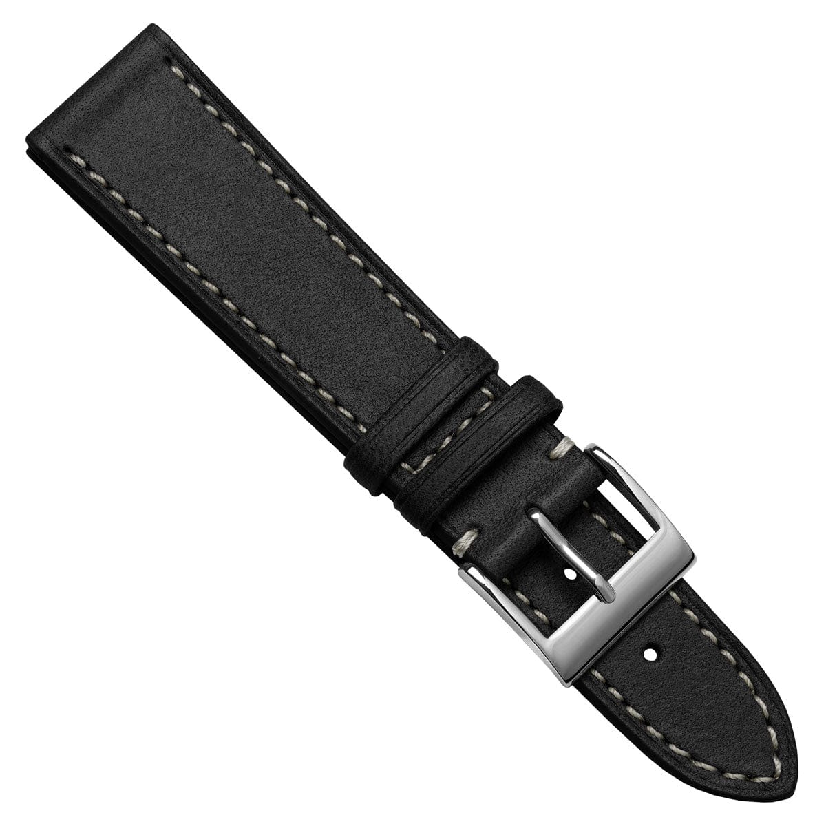 Dây đeo đồng hồ bằng da ngựa thủ công Leuven Cavallo Flat - Màu đen
