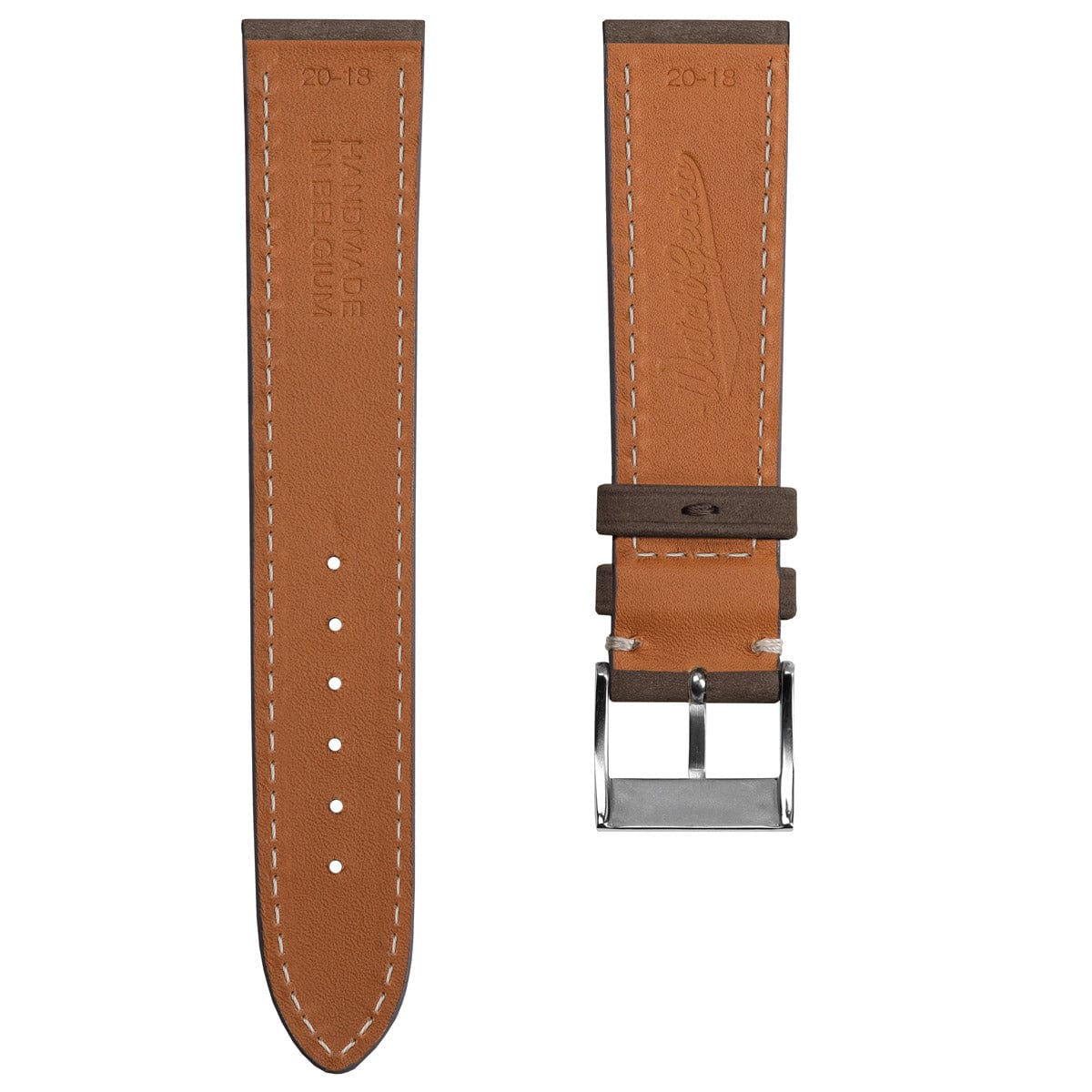 Dây đồng hồ – da nubuck – Nâu taupe – thủ công
