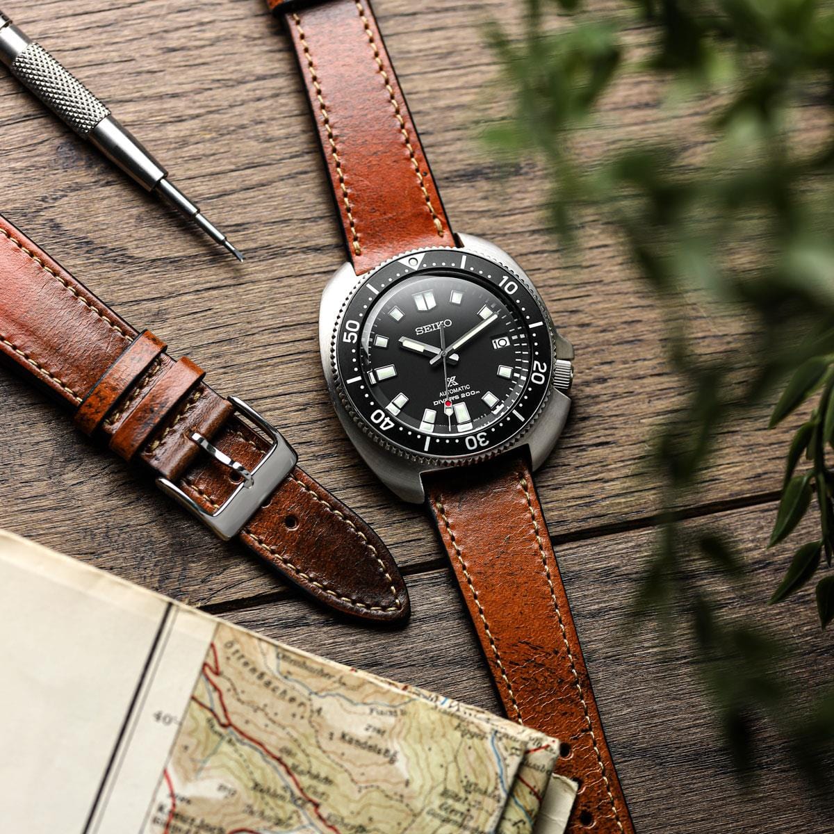 Dây đeo đồng hồ da thật Radstock Vintage - Màu nâu nhạt