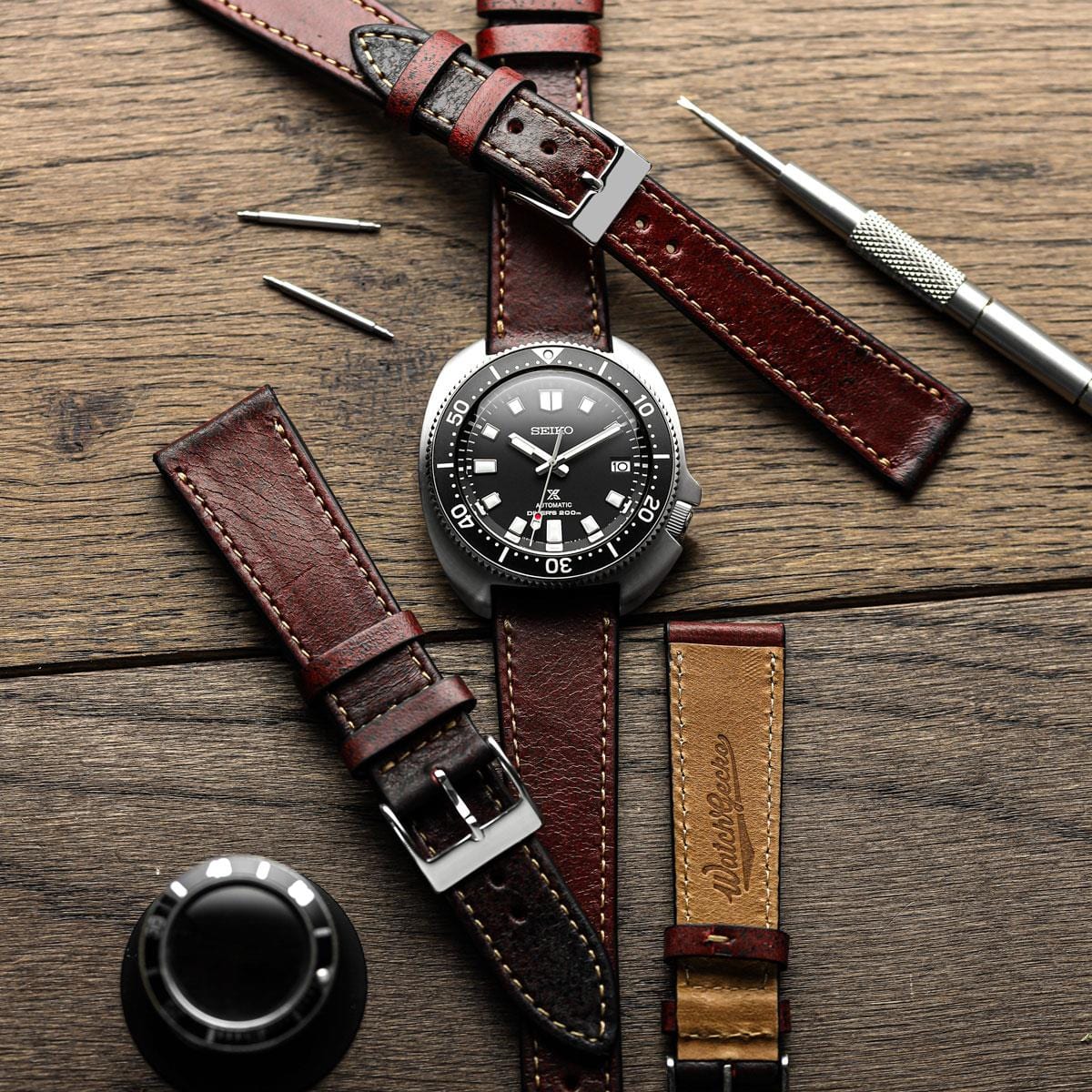 Dây đồng hồ – da thật – Đỏ – thủ công