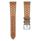 Correa de Reloj de Cuero Perforado Missouri de WatchGecko - Beige Elegante và Confort cho bạn Reloj