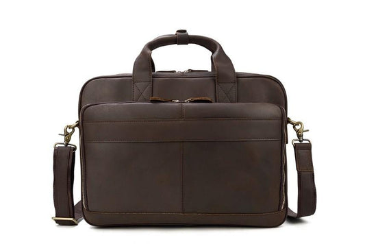 Túi đựng laptop da màu cà phê unisex 15 inch