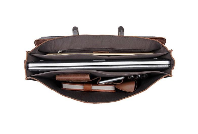 Túi đựng laptop nam bằng da màu cà phê, cặp tài liệu.