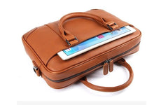 Túi đựng laptop bằng da màu nâu yên ngựa