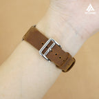 Dây đeo đồng hồ bằng da sáp TopLeather – Tương thích với Apple Watch & Samsung Galaxy Watch (Màu nâu sô cô la) 