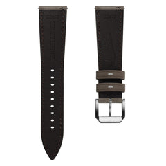 Vòng tay en cuir véritable rembourré Whitby - Gris foncé pastel