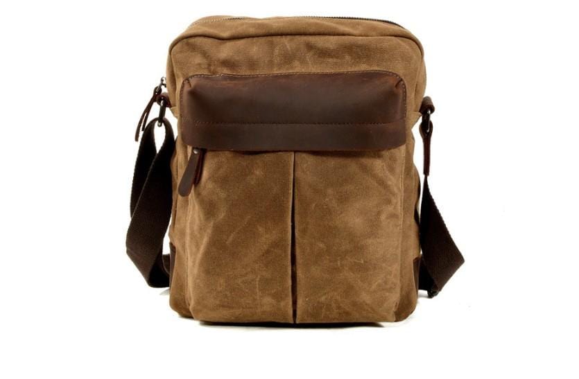 Túi đeo chéo bằng vải bố unisex, túi xách da.