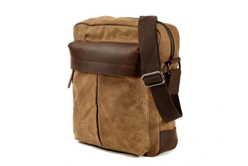 Túi đeo chéo bằng vải bố unisex, túi xách da.