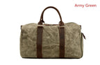 Túi du lịch nữ bằng da phủ sáp, túi hành lý nam, túi duffel ngoài trời.