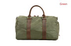 Túi du lịch nữ bằng da phủ sáp, túi hành lý nam, túi duffel ngoài trời.