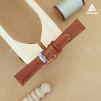 Dây đeo bằng da bê Vachetta cho Apple Watch và đồng hồ cơ. 