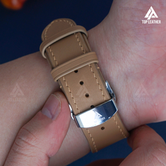 Dây đeo đồng hồ Swift bằng da dành cho Apple Watch và đồng hồ cơ - Màu Peanut SW2208 