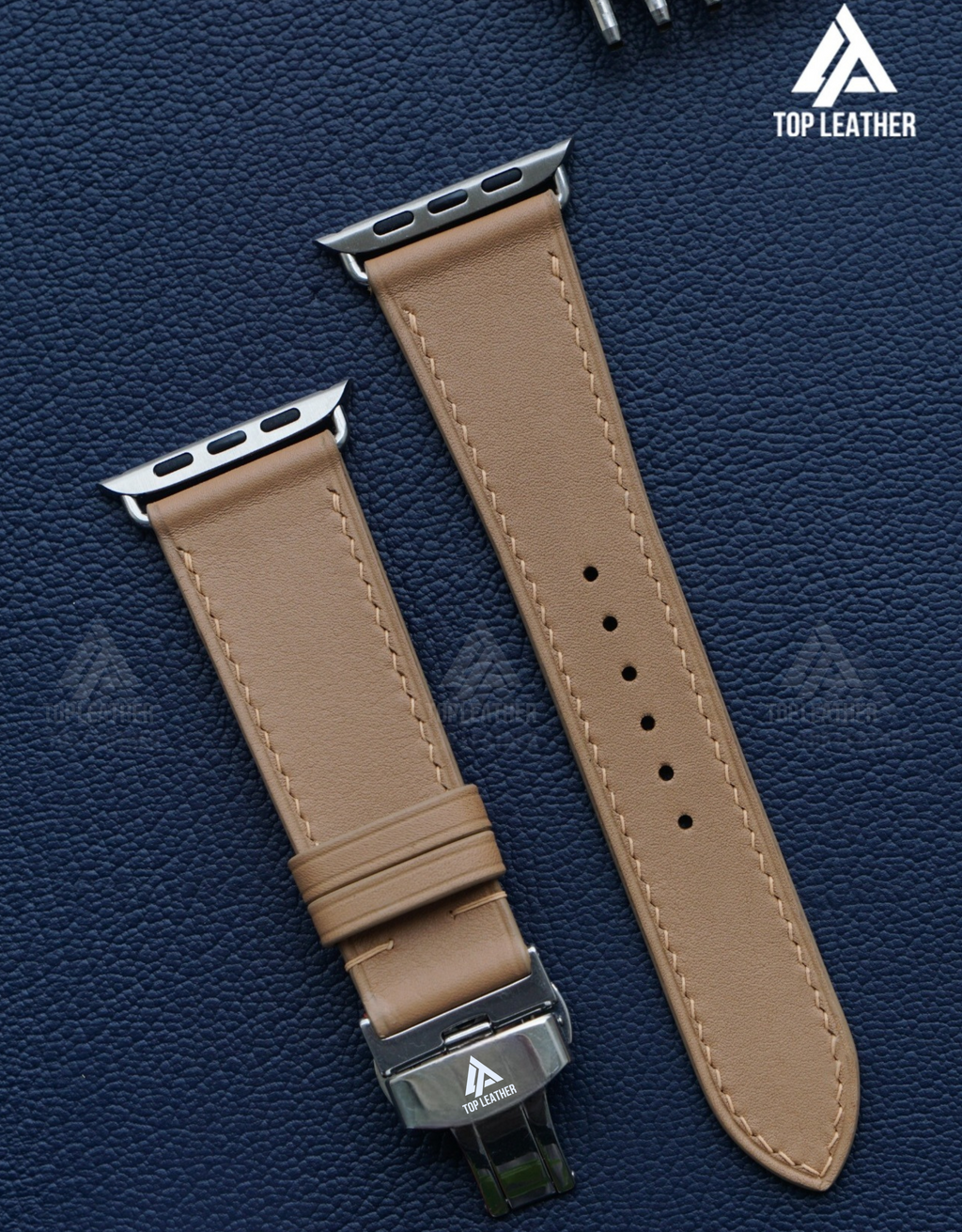 Dây đeo đồng hồ Swift bằng da dành cho Apple Watch và đồng hồ cơ - Màu Peanut SW2208 