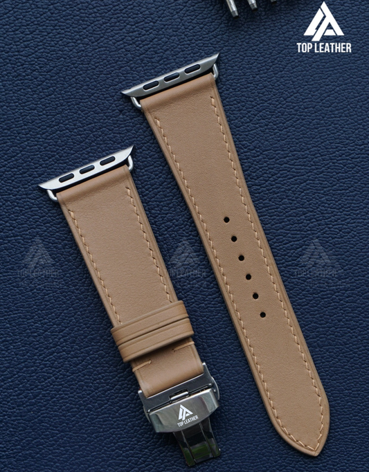 Dây đeo đồng hồ Swift bằng da dành cho Apple Watch và đồng hồ cơ - Màu Peanut SW2208 