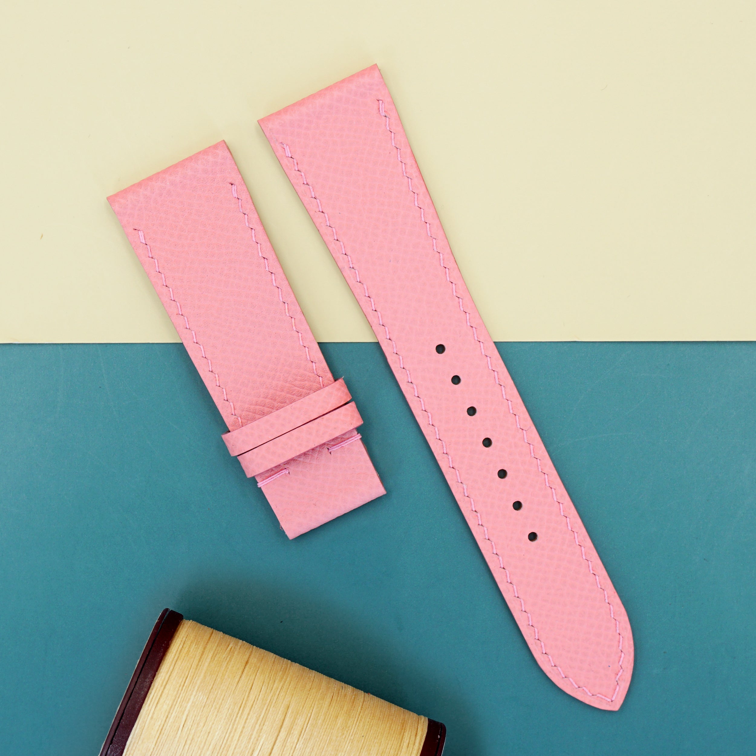 Dây đeo đồng hồ bằng da Epsom dành cho Apple Watch và đồng hồ cơ - Màu hồng EP2202 