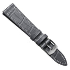 Arhem Handgenähter Uhrenarmband aus Kalbsleder mit Krokoprägung ở Grau
