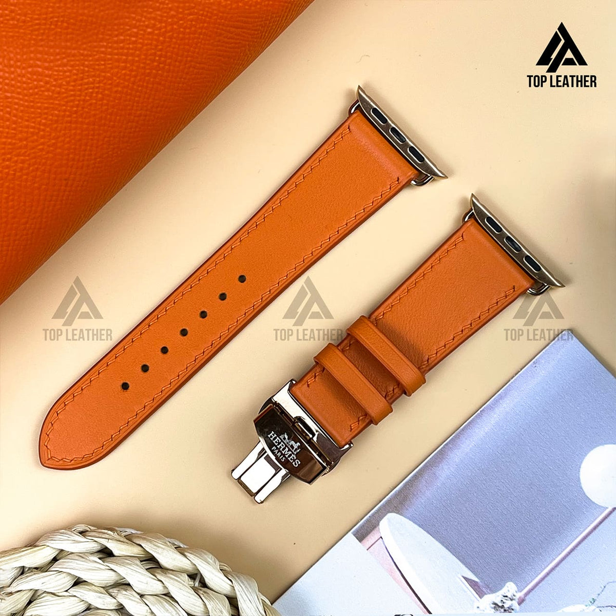 Dây đeo đồng hồ Swift bằng da dành cho Apple Watch và đồng hồ cơ. 