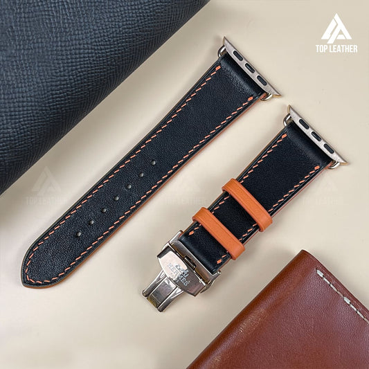 Dây đeo đồng hồ Swift bằng da dành cho Apple Watch và đồng hồ cơ - Màu xanh rêu SW2212 