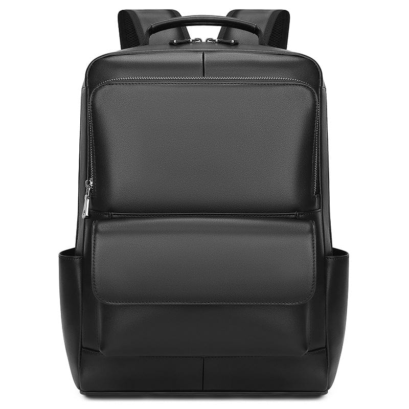 Ba lô đựng laptop bằng da màu đen unisex.