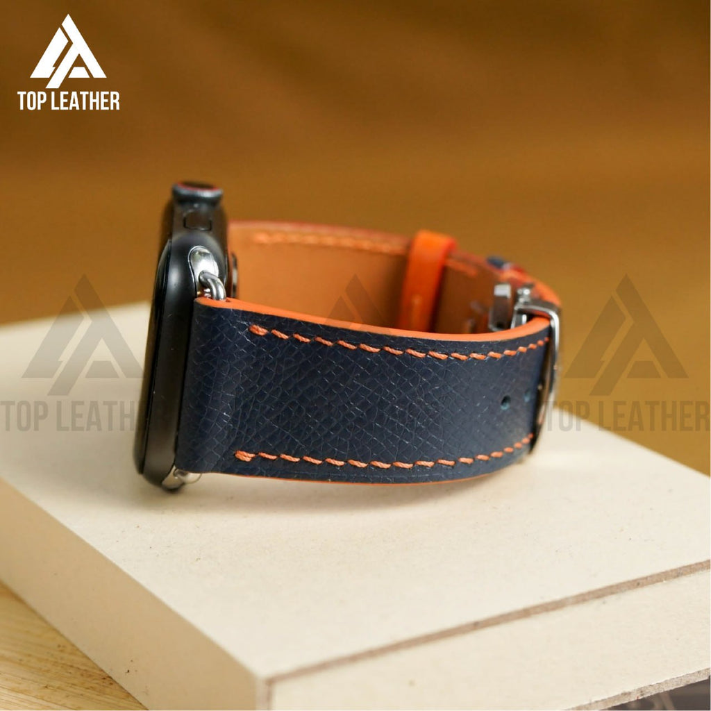 Dây đeo đồng hồ bằng da Epsom cho Apple Watch màu xanh hải quân EP 01.33 