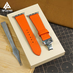 Dây đeo đồng hồ Apple Watch bằng da Epsom cho dòng 3 4 5 6 7 8 9 Ultra, kích thước từ 38mm đến 49mm. 