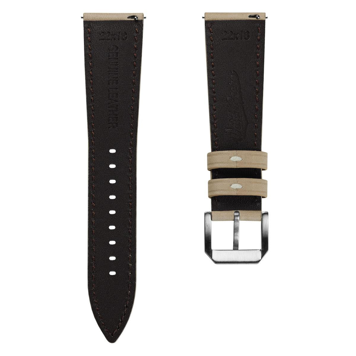 Vòng tay bằng cuir véritable rembourré Whitby và màu be pastel pour une élégance raffinée