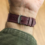 Vòng tay de Montre en Cuir Toscane Ravello Bordeaux Élégant et Confortable