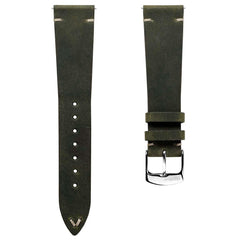 Dây đeo đồng hồ da Crazy Horse V-Stitch - Màu xanh ô liu Crazy Horse