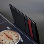 Black x Bordeaux Flat card holder