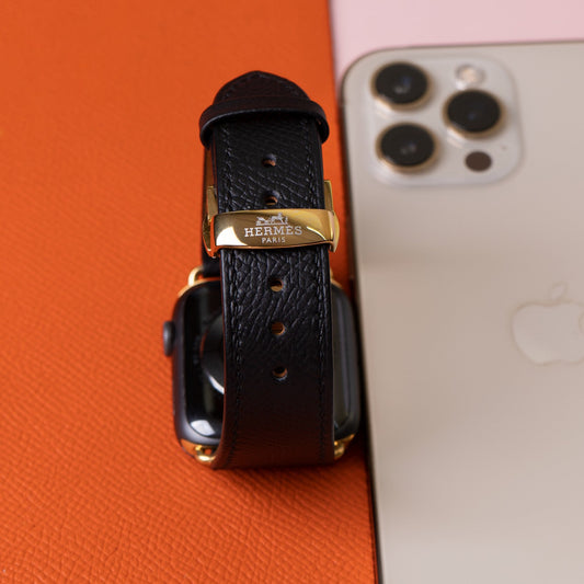 Dây đeo đồng hồ Apple Watch bằng da Epsom cho dòng 3 4 5 6 7 8 9 Ultra, kích thước từ 38mm đến 49mm. 