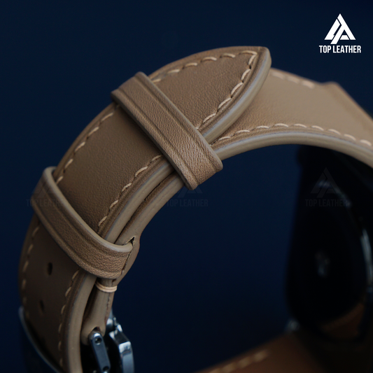 Dây đeo đồng hồ Swift bằng da dành cho Apple Watch và đồng hồ cơ - Màu Peanut SW2208 