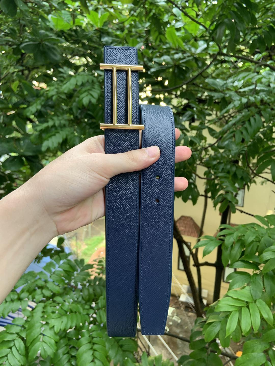 Thắt lưng da bò nguyên tấm khâu tay 3