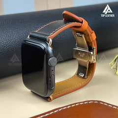 Dây đeo đồng hồ Swift bằng da dành cho Apple Watch và đồng hồ cơ - Màu xanh rêu SW2212 