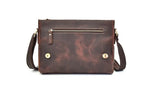 Túi đeo chéo nữ bằng da thật màu nâu, kiểu dáng satchel.
