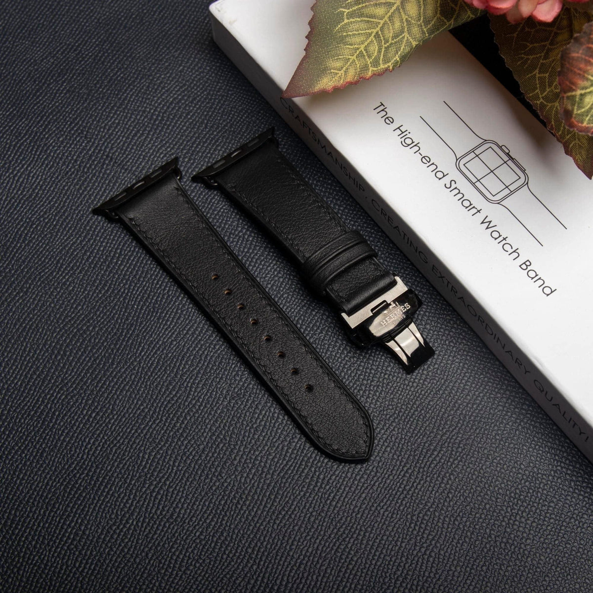 Dây đeo đồng hồ Swift bằng da dành cho Apple Watch và đồng hồ cơ - Màu đen SW2207 