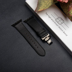 Dây đeo đồng hồ Swift bằng da dành cho Apple Watch và đồng hồ cơ - Màu đen SW2207 