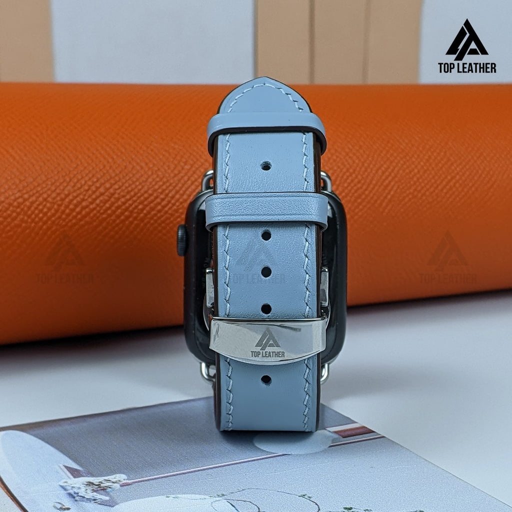 Dây đeo đồng hồ Swift bằng da dành cho Apple Watch và đồng hồ cơ - Màu xanh da trời SW2211 