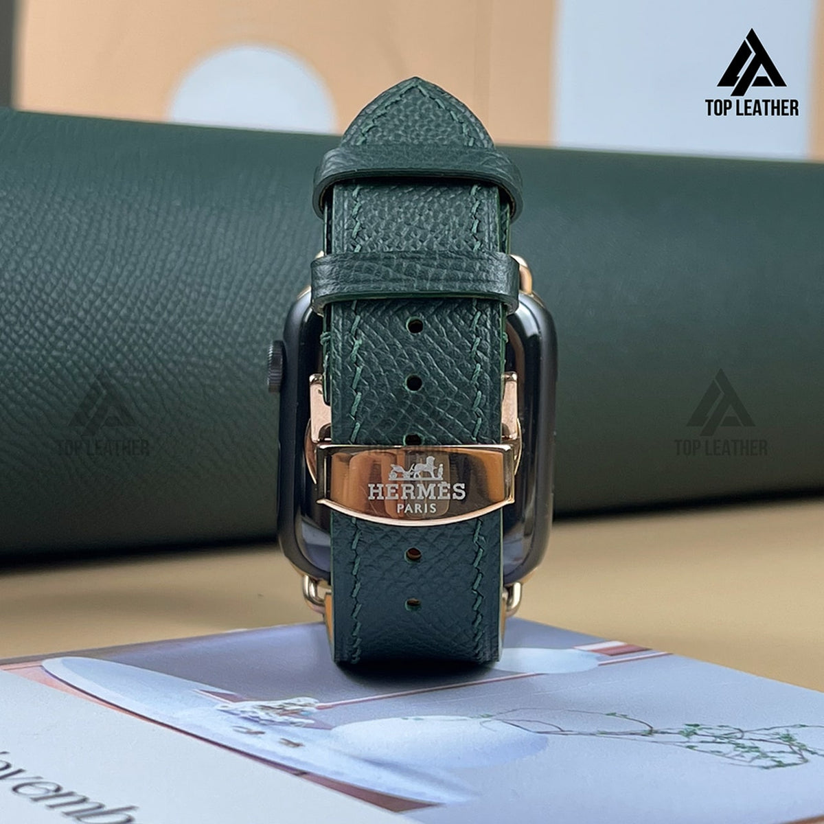 Dây đeo đồng hồ bằng da Epsom dành cho đồng hồ cơ - Màu xanh rêu EP2212 