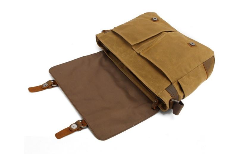 Bao da laptop – vải canvas phối da