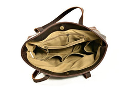 Túi tote da – Nâu – thủ công