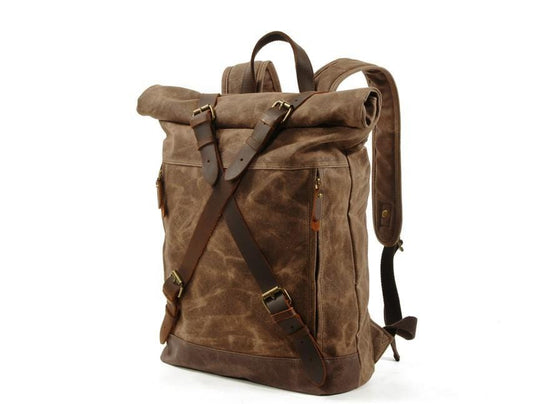 Ba lô vải canvas nhỏ dành cho nữ, kiểu dáng unisex.