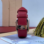 Dây đeo đồng hồ Swift bằng da dành cho Apple Watch, đồng hồ cơ - Màu đỏ rượu vang SW2210 