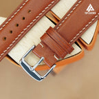 Dây đeo bằng da bê Vachetta cho Apple Watch và đồng hồ cơ. 