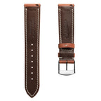 Lerano Toscana Luxe Gepolstertes Lederarmband für Uhren - Cognac