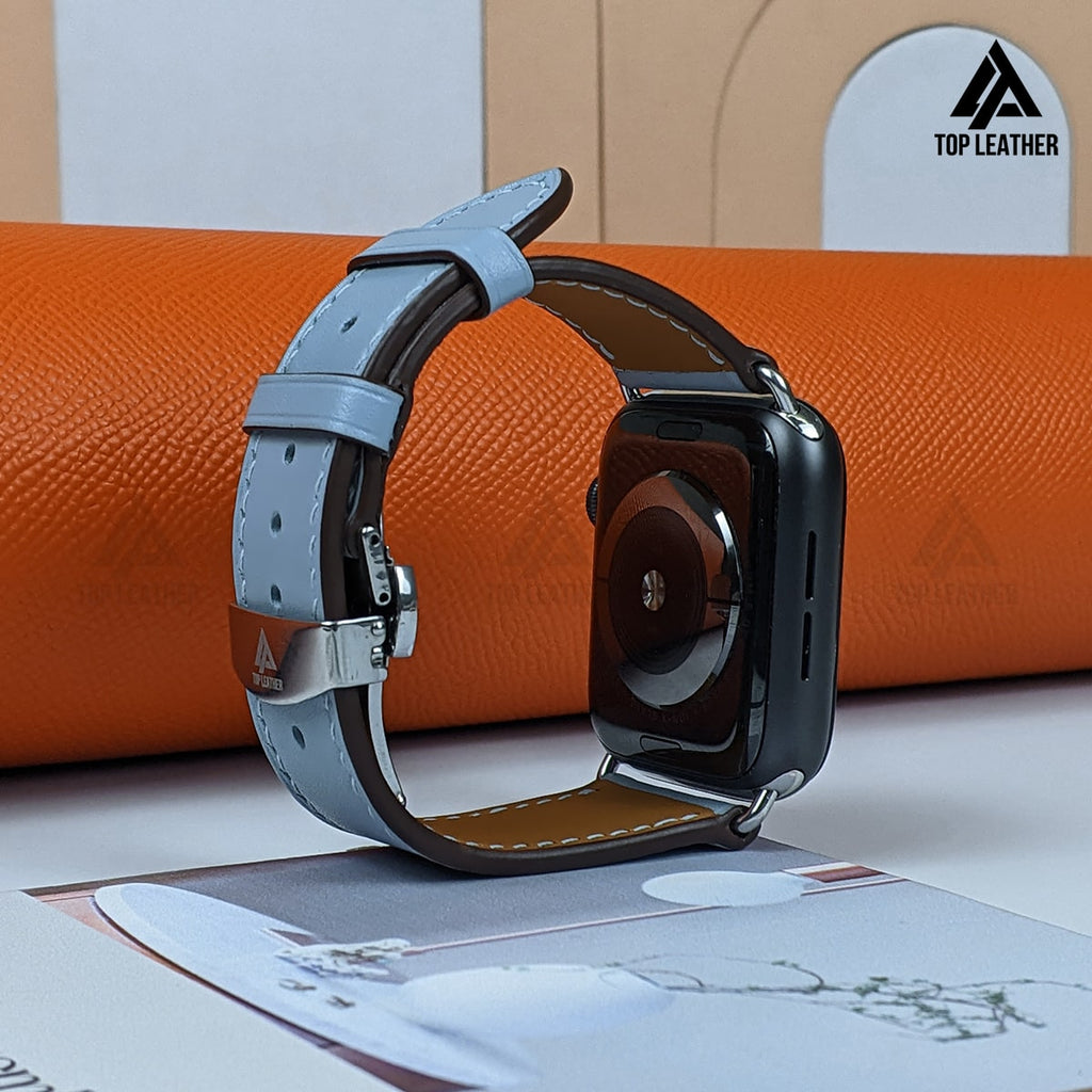 Dây đeo đồng hồ Swift bằng da dành cho Apple Watch và đồng hồ cơ - Màu xanh da trời SW2211 