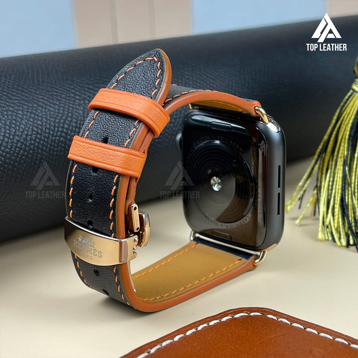 Dây đeo đồng hồ Swift bằng da dành cho Apple Watch và đồng hồ cơ - Màu xanh rêu SW2212 