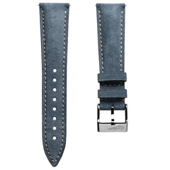 Dây đeo đồng hồ bằng da lộn Ý cao cấp, dày dặn - Màu chàm