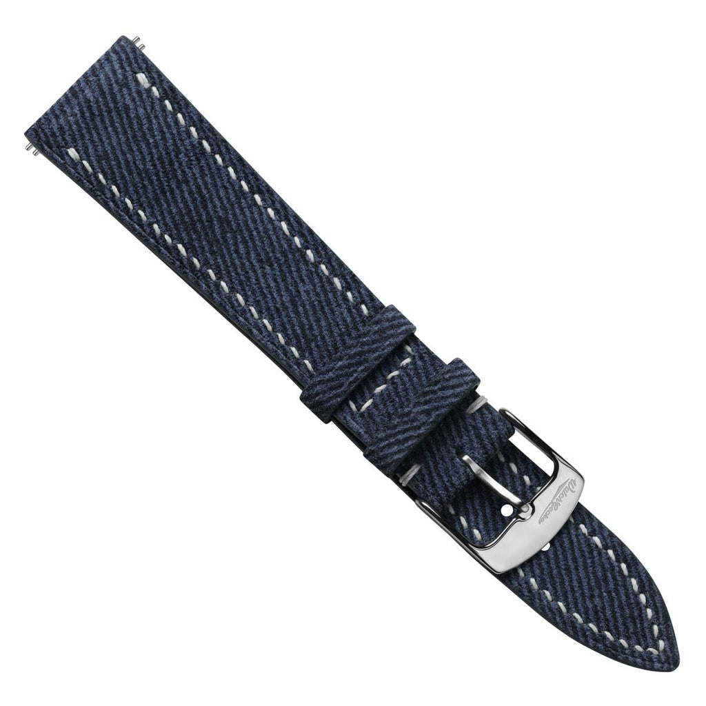 Dây đeo đồng hồ Arbour khâu tay từ vải denim và da thật - Phong cách màu xanh hải quân thanh lịch